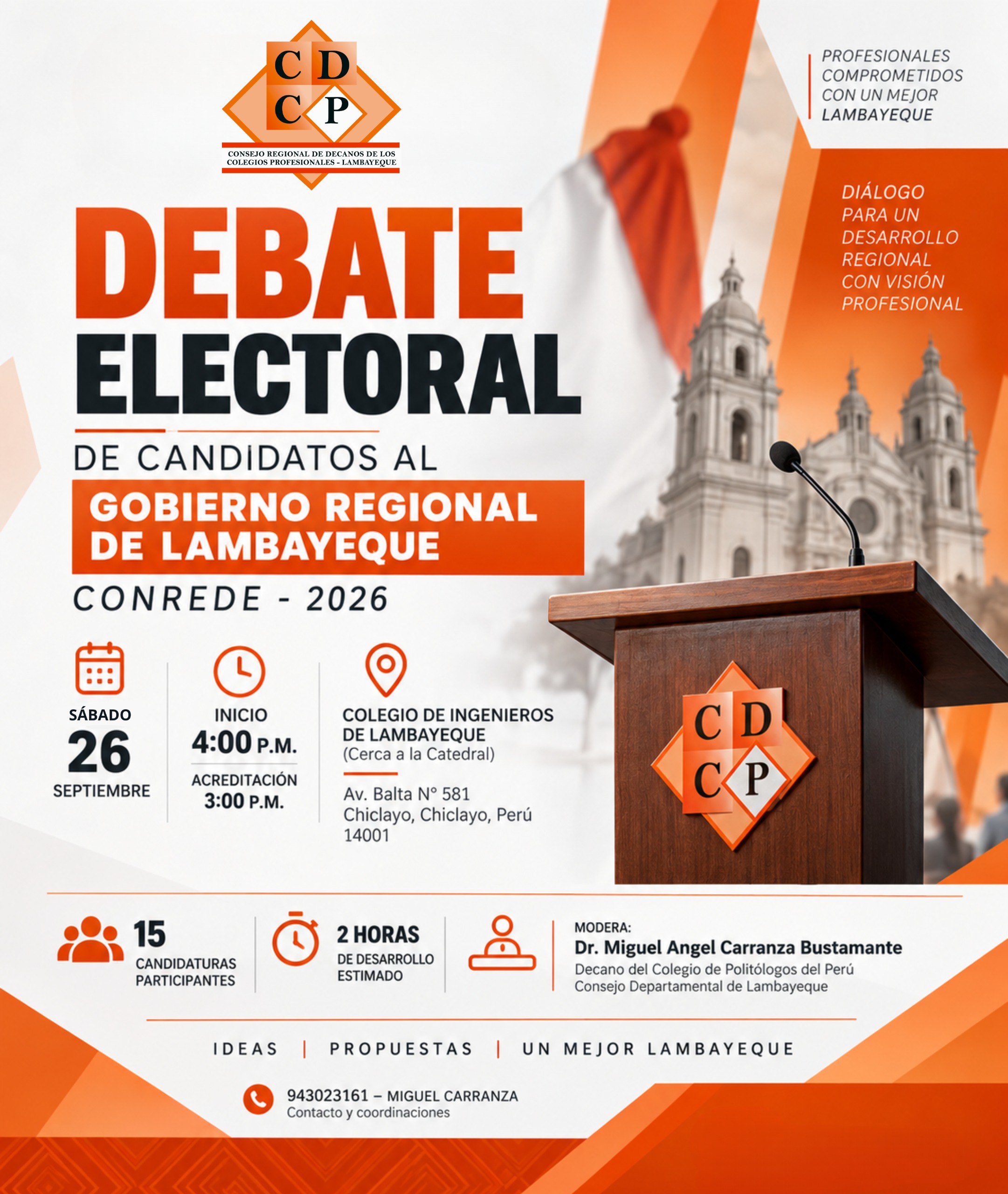 Debate Electoral de Candidatos al Gobierno Regional de Lambayeque